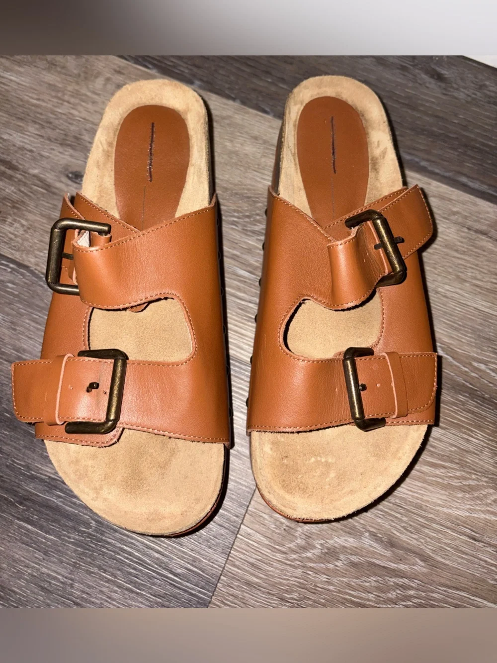 Intentionally Blank Cooper 2 Leather Platform Sandal in Chestnut Size 9.5